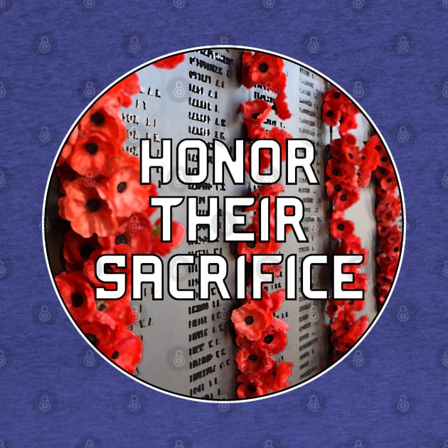 Honor Their Sacrifice Memorial with Red Poppy Flowers Pocket Version (MD23Mrl006c) by Maikell Designs